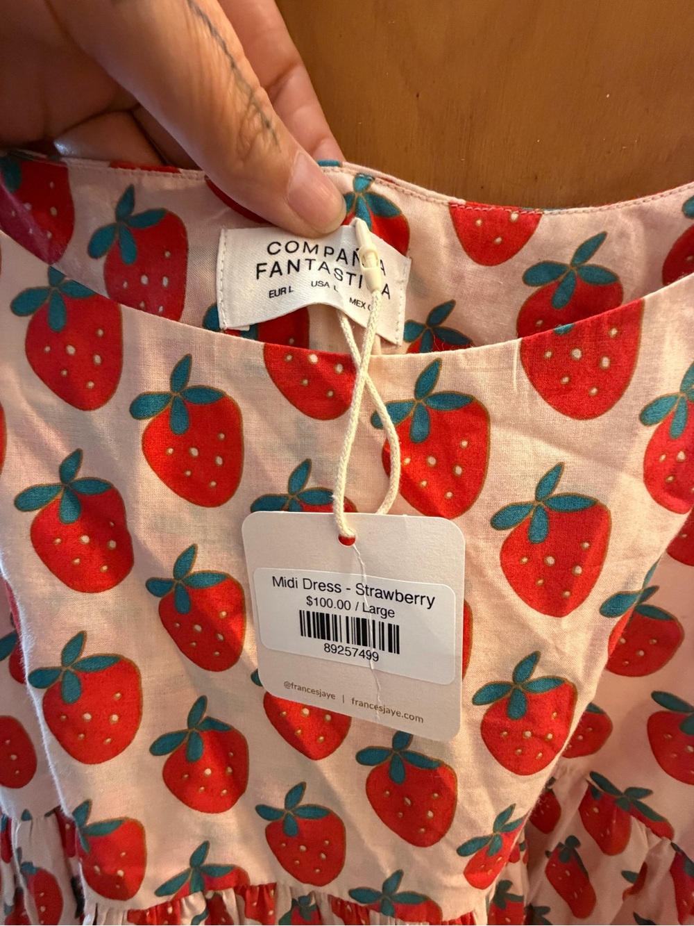 Strawberry Print White Sundress - Picture 6 of 9